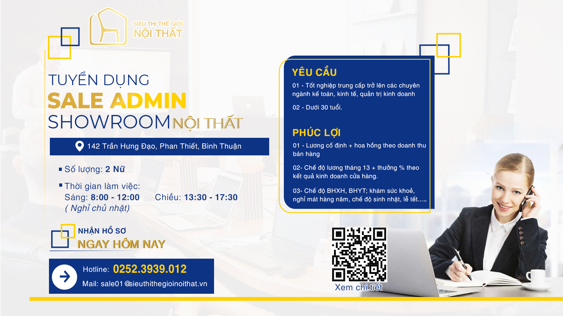 sale admin showroom nội thất