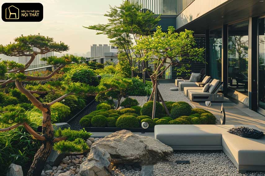 thiết kế nội thất sân vườn biệt thự