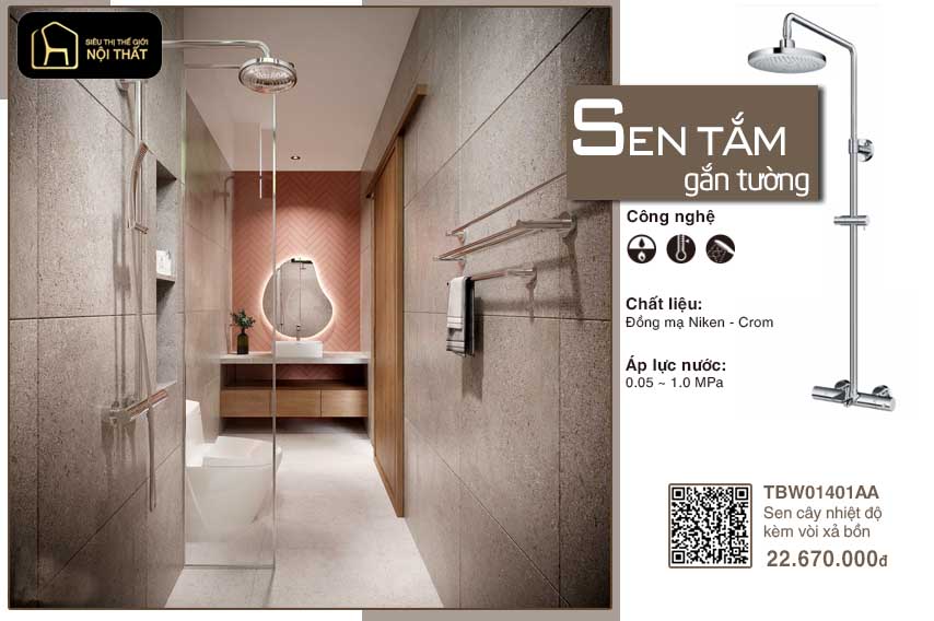 Sen tắm gắn tường