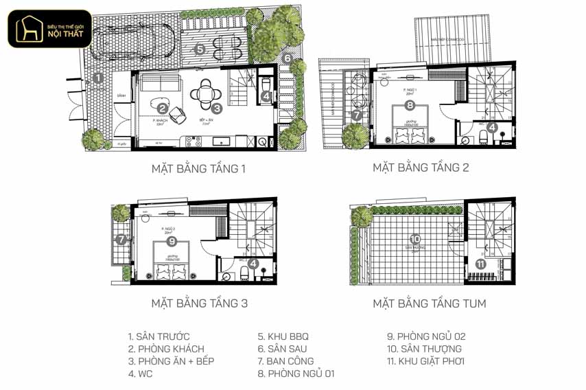 xây nhà lệch tầng
