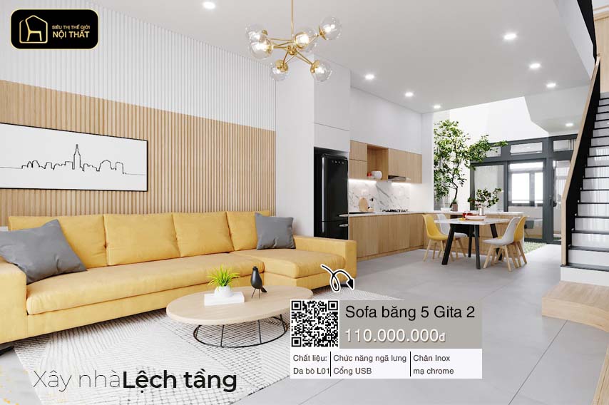 xây nhà lệch tầng
