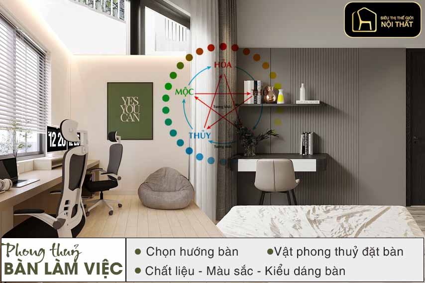 phong thuỷ bàn làm việc