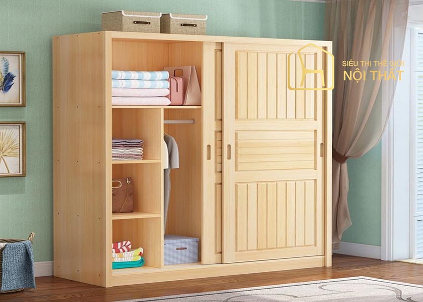 Tủ gỗ công nghiệp mini thiết kế đơn giản với 2 cánh kết hợp khung chân gỗ sồi chắc chắn, độc đáo dễ dàng vệ sinh