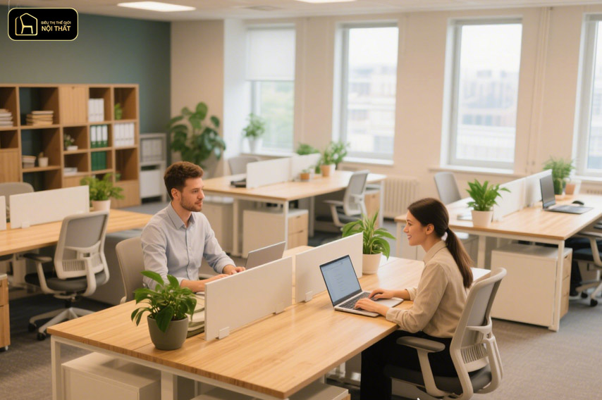 Thiết kế phòng làm việc cho 2 người
