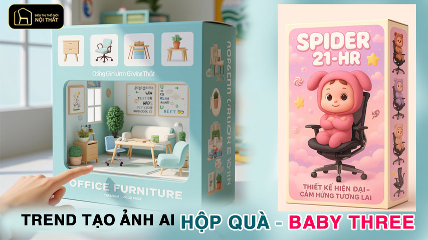 Trend tạo ảnh AI Hộp quà Baby Three