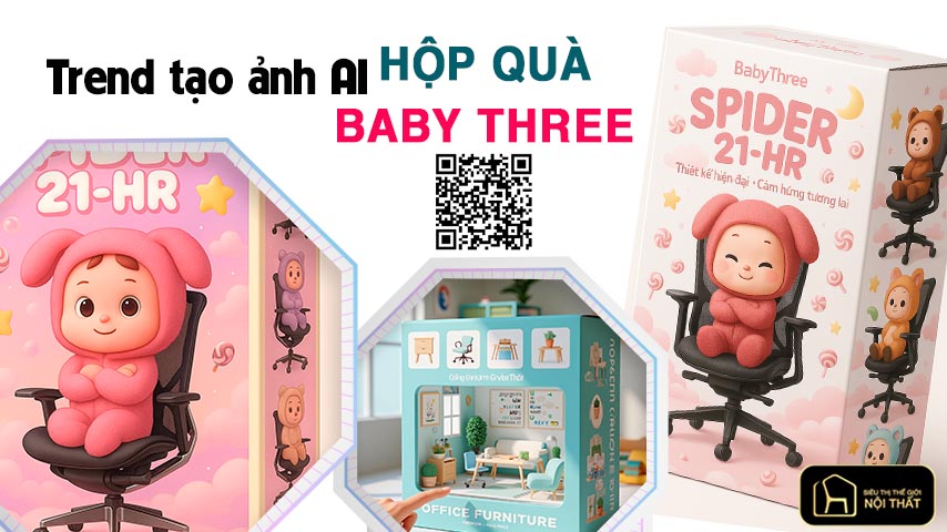 Trend tạo ảnh AI Hộp quà Baby Three