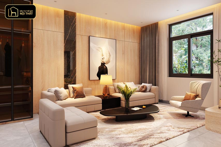 gạch ốp tường phòng khách