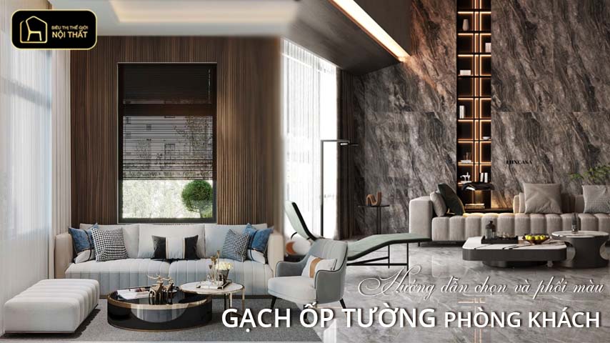 gạch ốp tường phòng khách