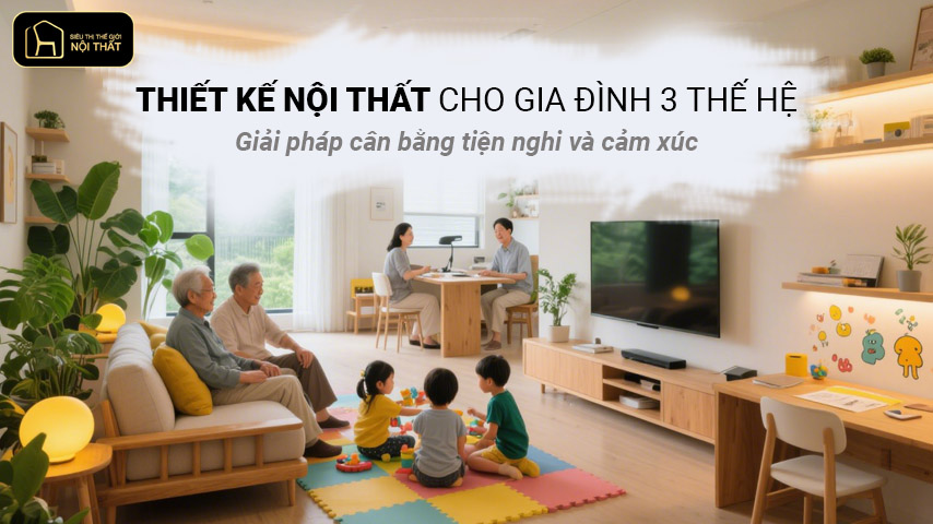 Thiết kế nội thất cho gia đình 3 thế hệ