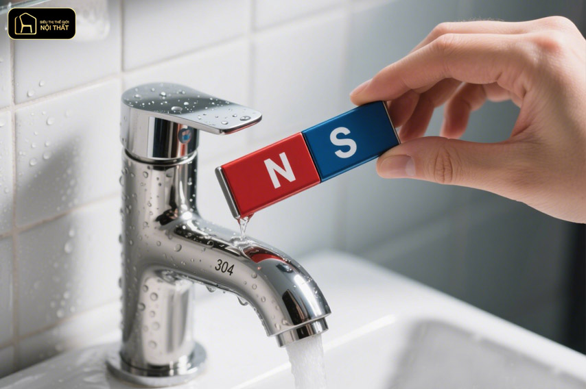 vòi lavabo Inox 304 không hút nam châm