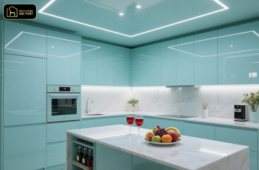 tủ bếp sơn uv