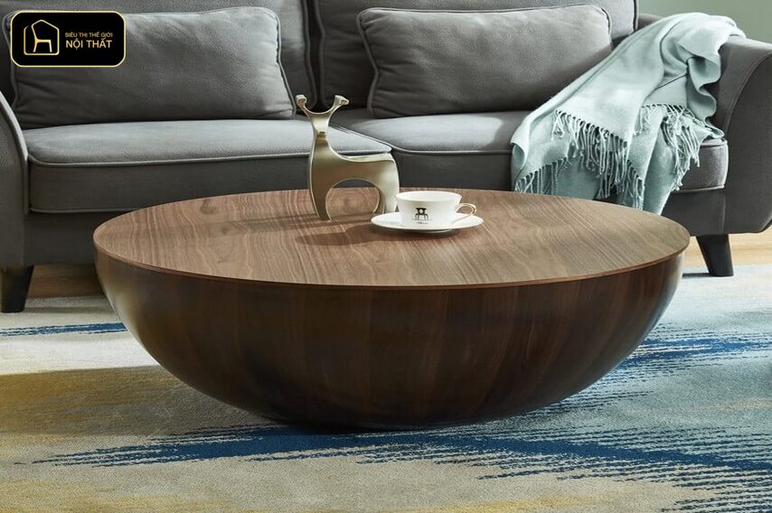 Bàn trà gỗ óc chó đẹp - Chọn kích thước bàn trà cân đối với bộ sofa để đảm bảo sự hài hòa cho phòng khách