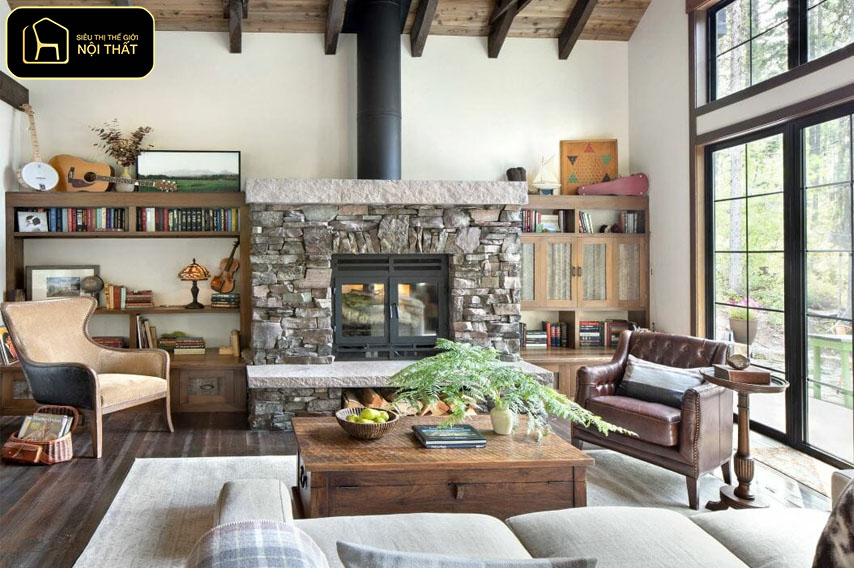 Các phong cách trang trí nhà cửa - Phong cách Rustic hướng đến vẻ đẹp tự nhiên và mộc mạc, đề cao sự giản dị trong thiết kế.
