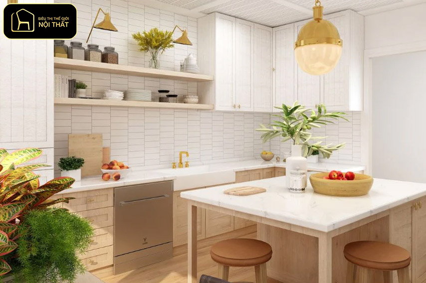 Cách trang trí nhà bếp đơn giản mà đẹp - Bạn nên chú ý đến vị trí đặt bếp và cách sắp xếp các thiết bị để đảm bảo sự cân bằng và thuận lợi trong sinh hoạt hằng ngày.
