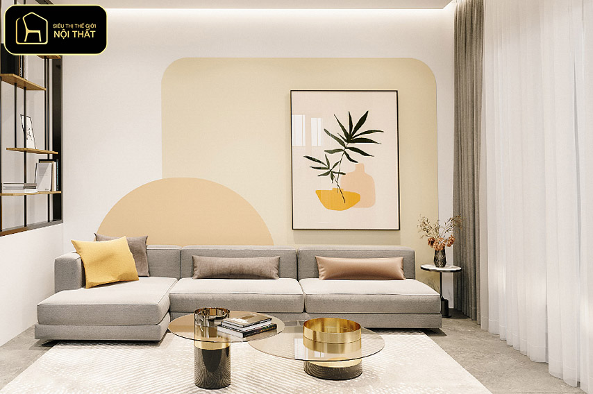 Decor tường phòng khách - Sơn tường là cách decor đơn giản nhưng hiệu quả.