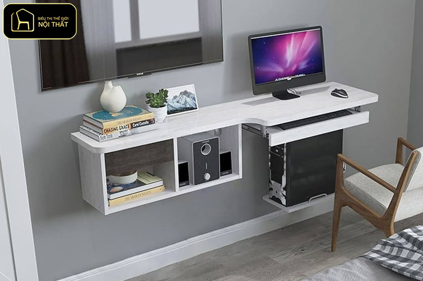 Mẫu kệ tivi treo tường phòng khách - Giải pháp thông minh cho các căn hộ nhỏ hoặc không gian đa chức năng.