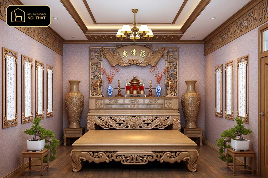 Mẫu phòng thờ đẹp hiện đại - Mẫu phòng thờ riêng biệt cho biệt thự – rộng rãi, linh thiêng và đầy tính thẩm mỹ