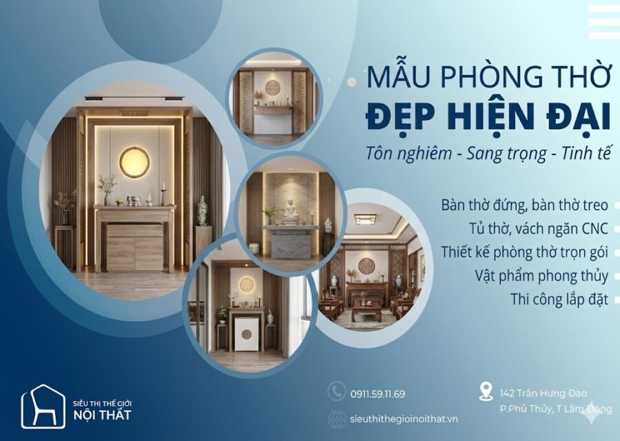 Mẫu phòng thờ đẹp hiện đại