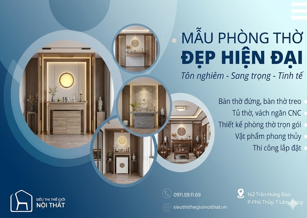 Mẫu phòng thờ đẹp hiện đại