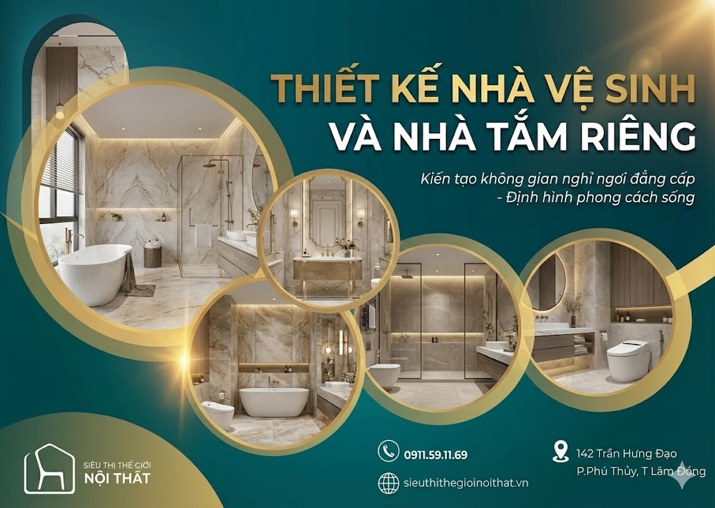 Thiết kế nhà vệ sinh và nhà tắm riêng