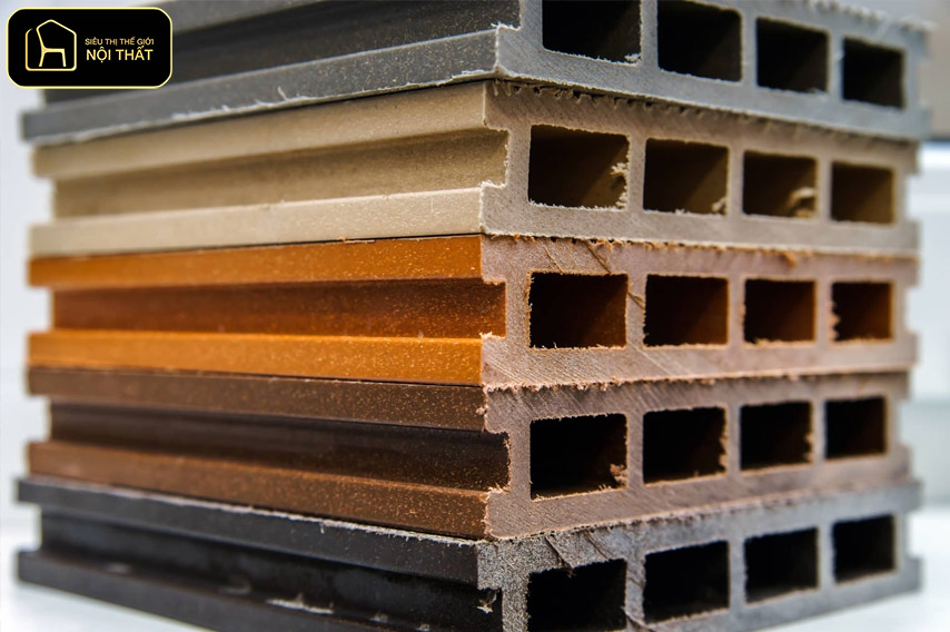 Vật liệu composite trong nội thất - Gỗ nhựa composite có khả năng chịu nước tốt, không bị mối mọt, cong vênh hay nứt nẻ trong môi trường ẩm.