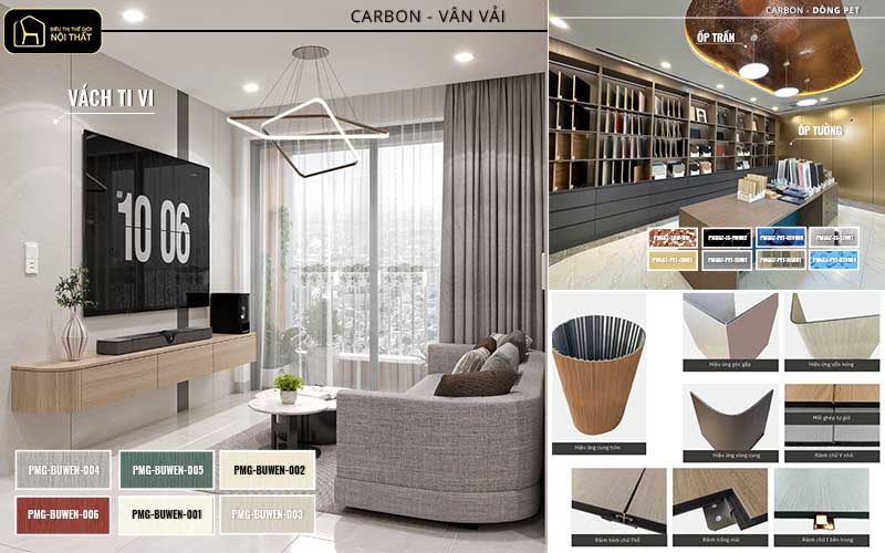 Tấm Ốp Tường Tinh Thể Carbon