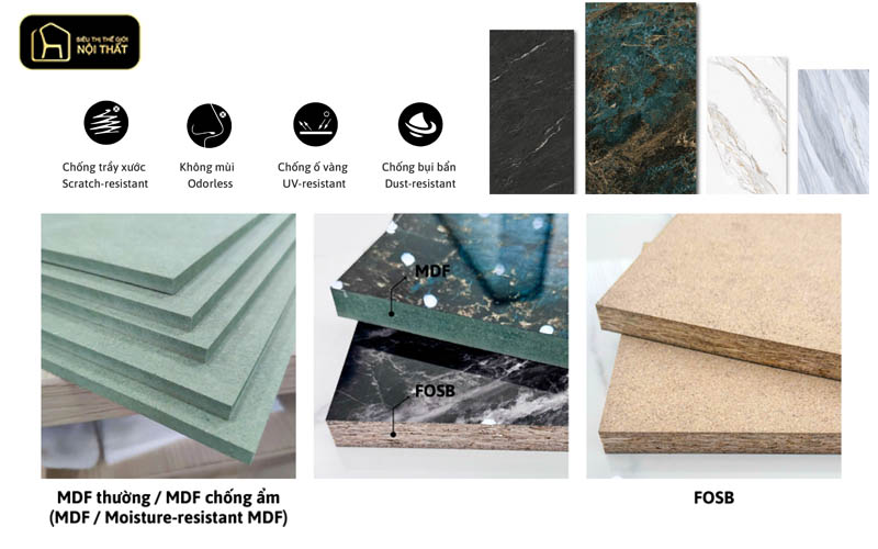 Vật liệu nội thất ốp tường petg