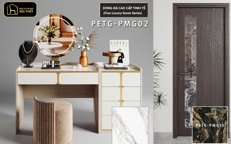Vật liệu nội thất - Tấm Ốp PETG Vân Đá