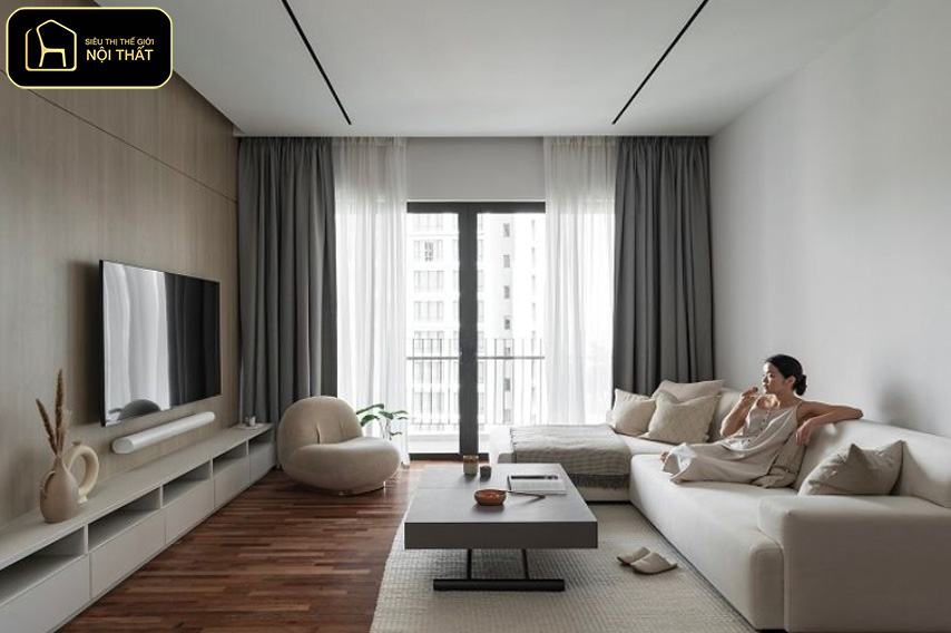 Thiết kế nội thất tối giản - Phòng khách tối giản 
