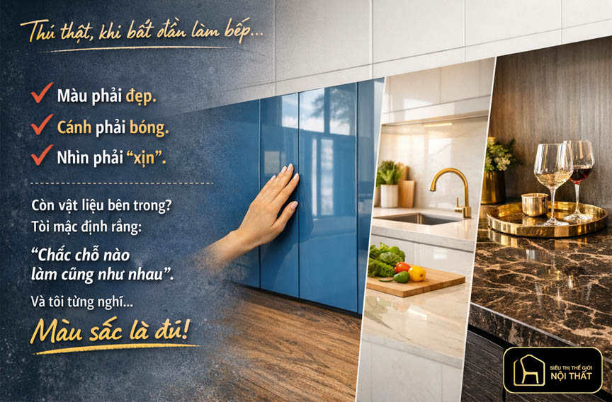 Màu sắc tủ bếp