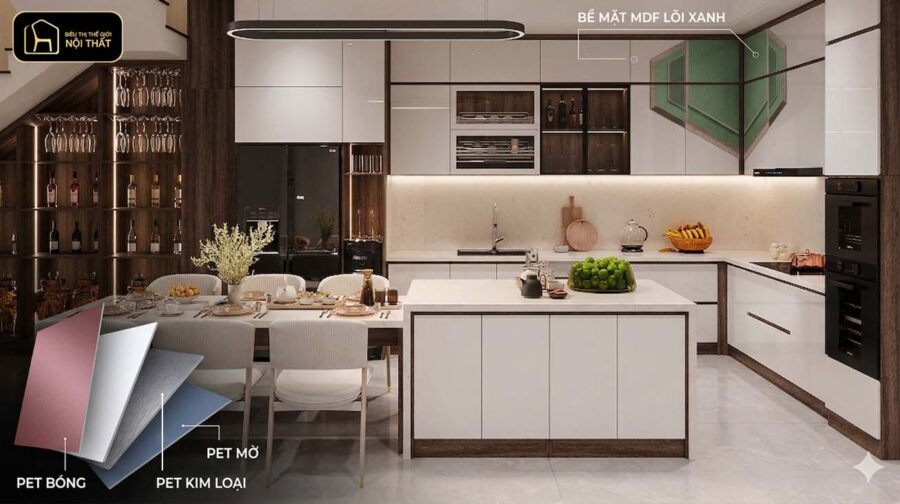 Nên làm tủ bếp bằng chất liệu gì?