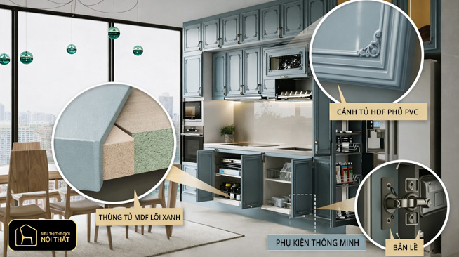 Nên làm tủ bếp bằng chất liệu gì?