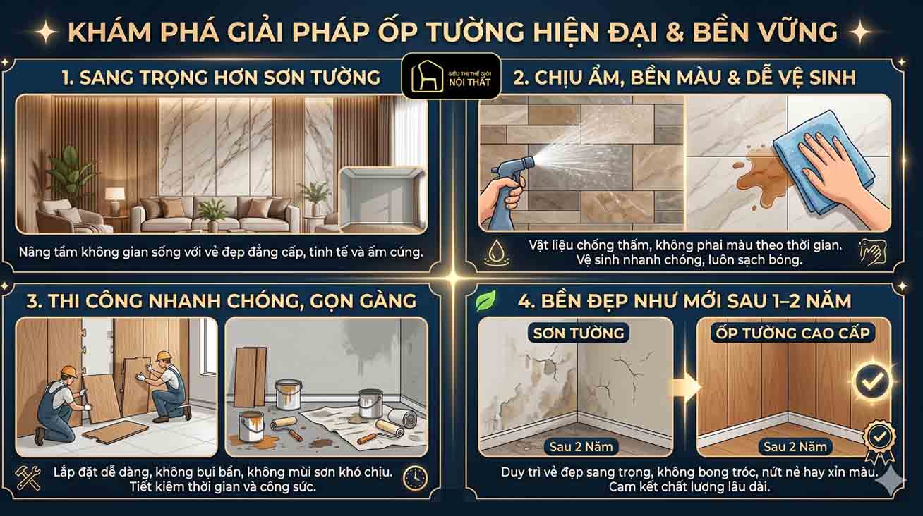 4 vật liệu ốp tường đang được chủ đầu tư săn đón năm 2026