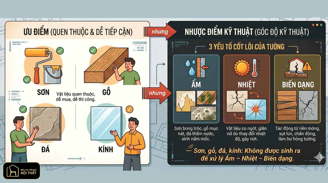 4 vật liệu ốp tường đang được chủ đầu tư săn đón năm 2026