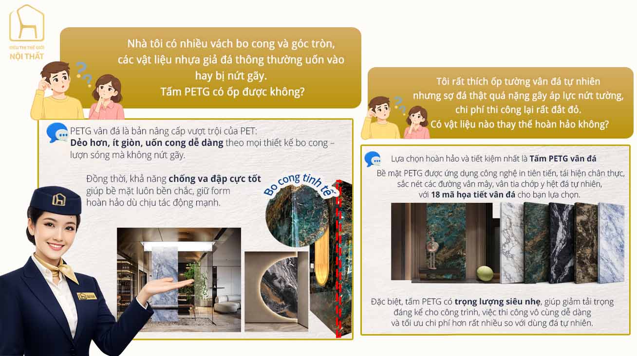 Tấm PETG vân đá