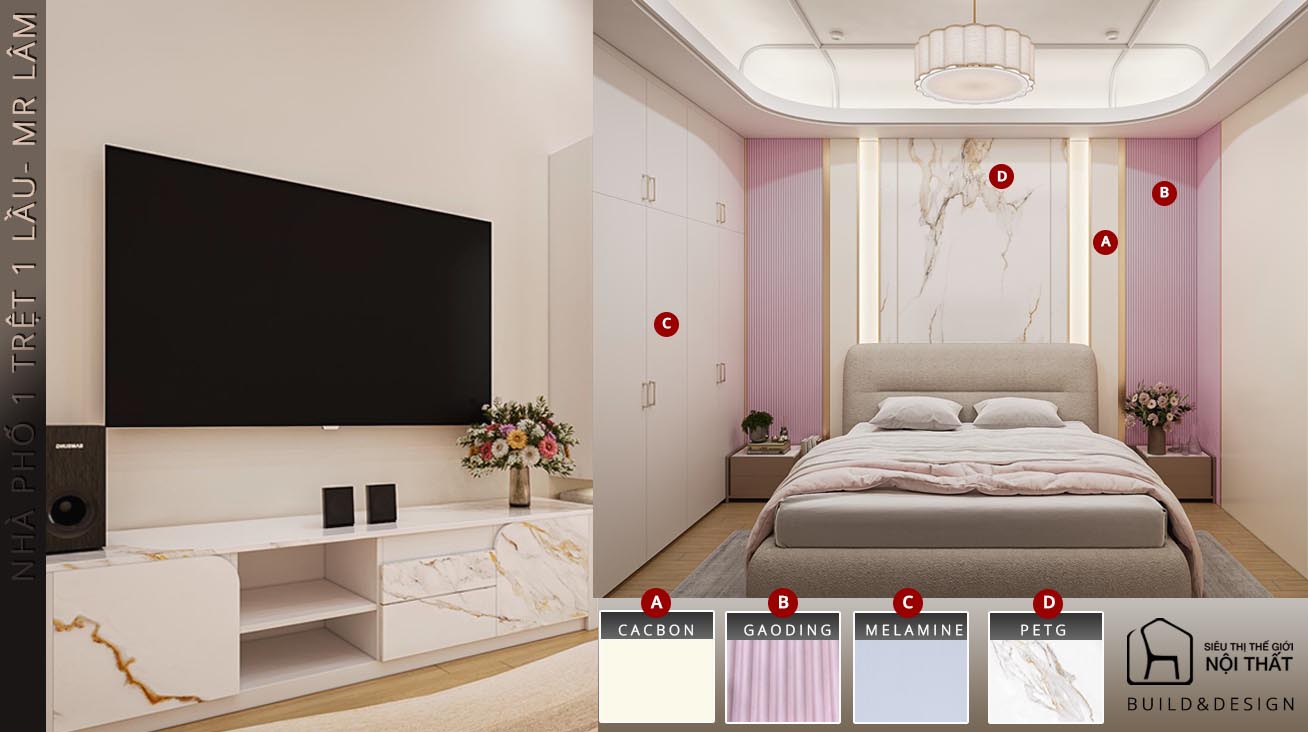 Nhà 1 trệt 1 lầu 3 phòng ngủ