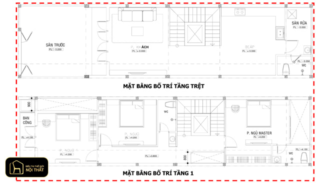 Nhà 1 trệt 1 lầu 3 phòng ngủ