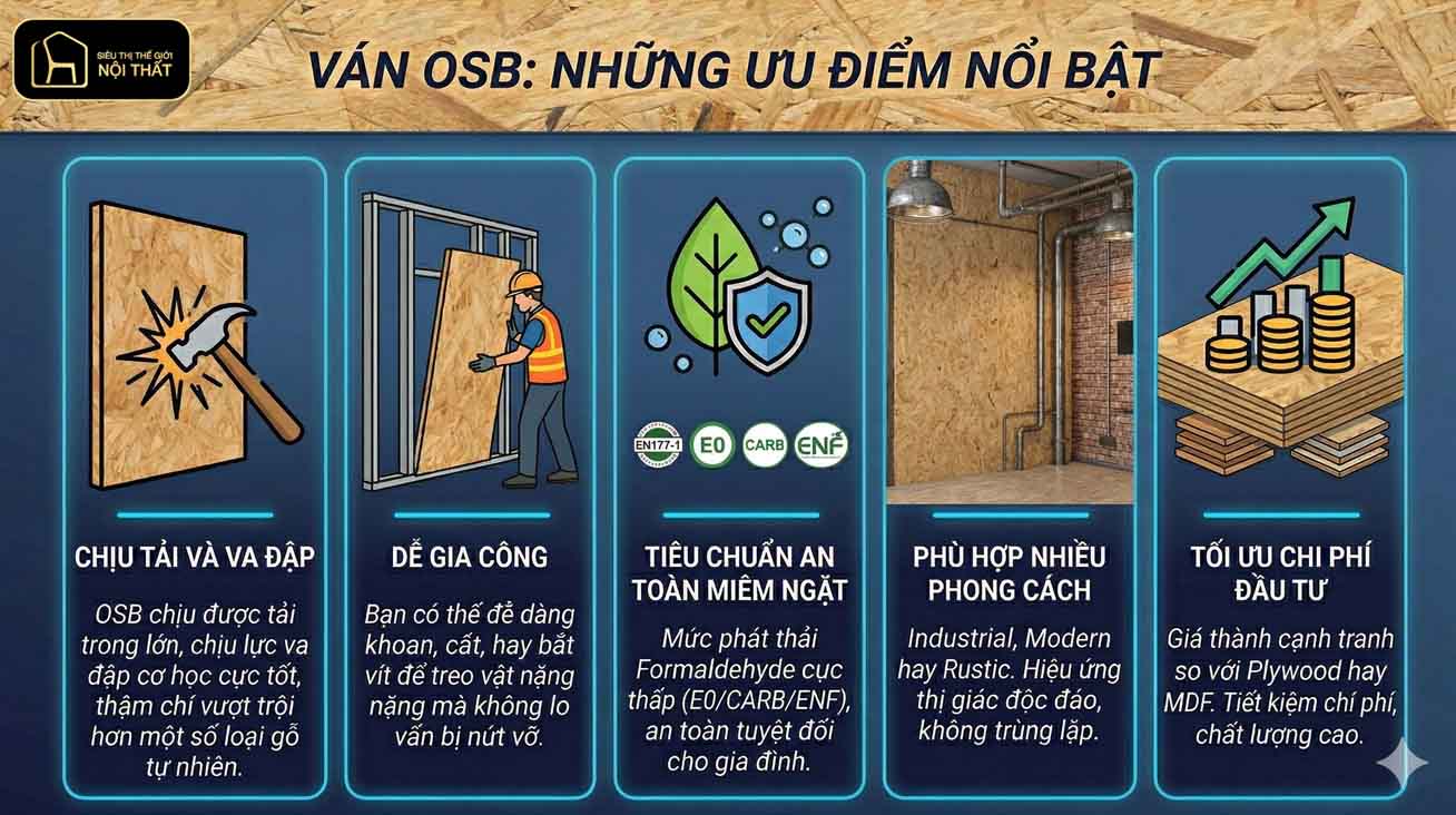ưu điểm vượt trội của tấm osb