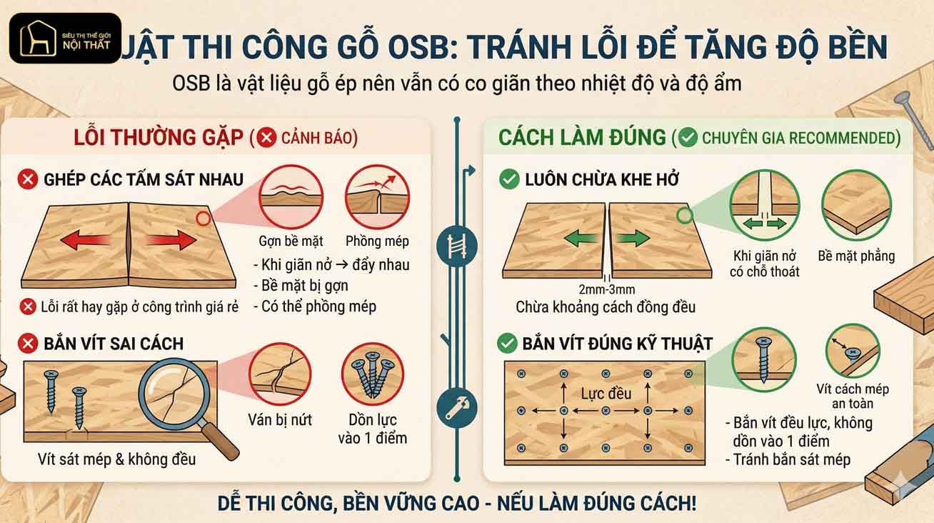 Kỹ Thuật Thi Công Gỗ OSB Chuẩn Giúp Tăng Độ Bền