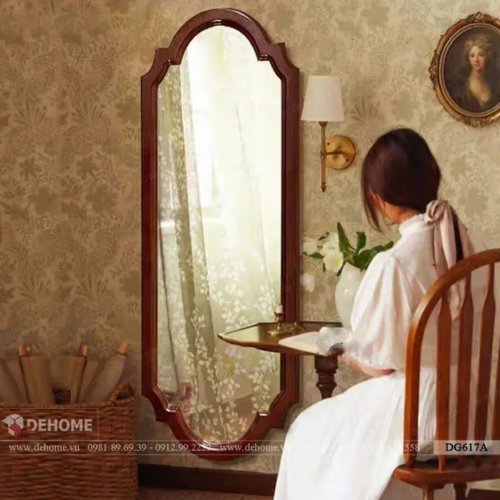 Gương Soi Toàn Thân Treo Tường Khung Gỗ Tự Nhiên DG617A
