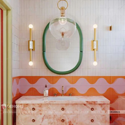 Gương Treo Tường Khung Gỗ Sơn Màu Xanh Decor DG686A