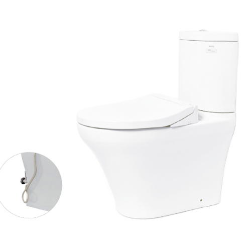 Bàn cầu hai khối, nắp đóng êm kèm vòi rửa nước lạnh TCW07S