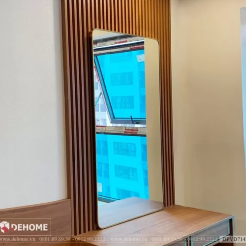Gương bàn trang điểm khung mạ vàng DPVD714B