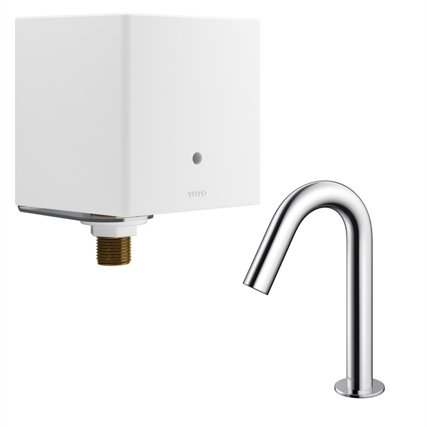 Vòi lavabo cổ cao cảm ứng (Loại gắn bàn) kèm bộ điều khiển vòi cảm ứng kèm dây cấp, van dừng