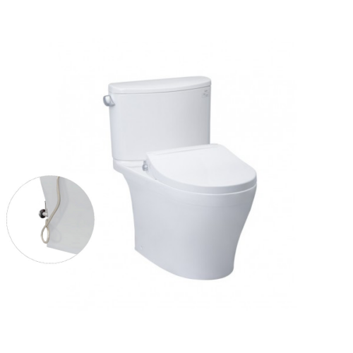 Bàn cầu hai khối, nắp đóng êm kèm vòi rửa nước lạnh TCW07S
