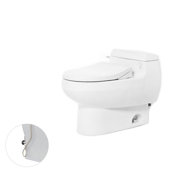 Bàn cầu một khối, nắp đóng êm kèm vòi rửa nước lạnh TCW07S