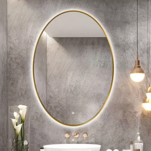 Gương Khung Kim Loại Mạ PVD Có Đèn Led DPVD69.2A