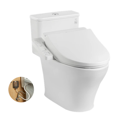 Bàn cầu 1 khối kèm nắp rửa điện tử WASHLET dòng C2