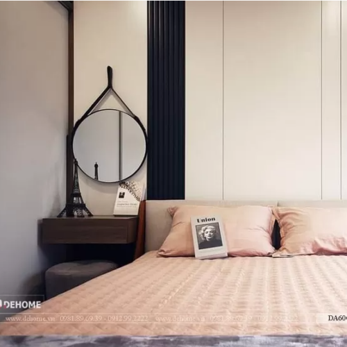 Gương dây da bàn trang điểm hình tròn DA60G