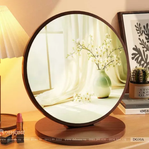 Gương Khung Gỗ Tự Nhiên Để Bàn Trang Điểm DG30A